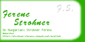 ferenc strohner business card